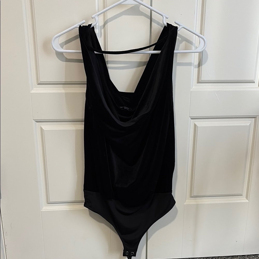 Express Black Draped Bodysuit